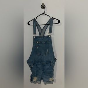 Denim ripped short overalls from garage in large